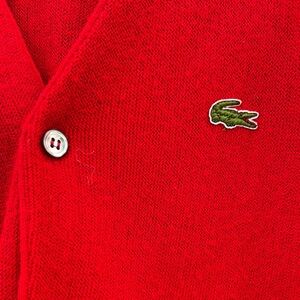 Vtg Lacoste Sweater - Men's XL Red Cardigan